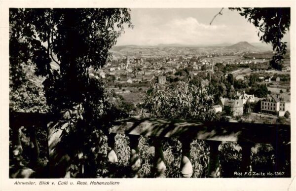 Ahrweiler Ahr Panorama Blick vom Café Restaurant Hohenzollern