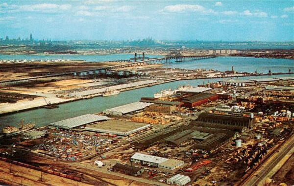 Newark New Jersey USA Aerial view of the port