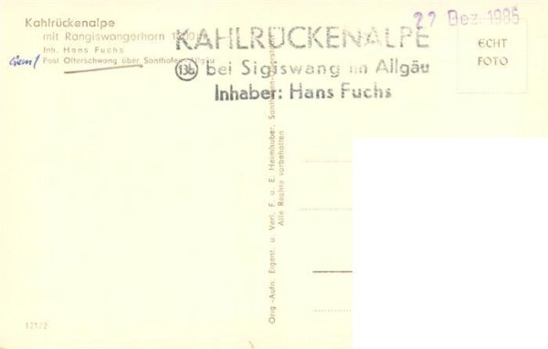 Ofterschwang Kahlrueckenalpe mit Rangiswangerhorn Winterlandschaft Allgaeuer Alp – Bild 2