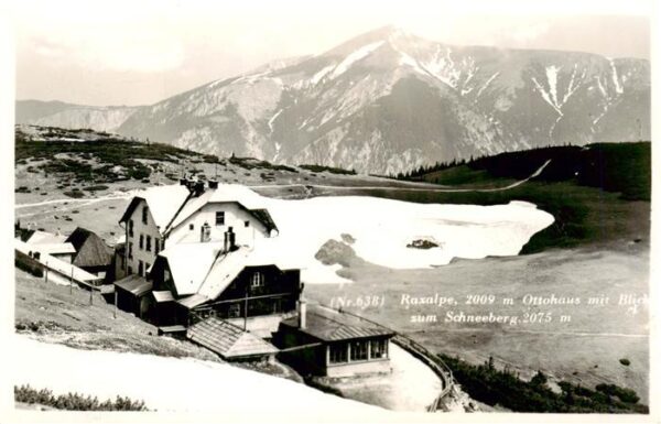 Reichenau Rax Raxalpe Ottohaus mit Blick zum Schneeberg