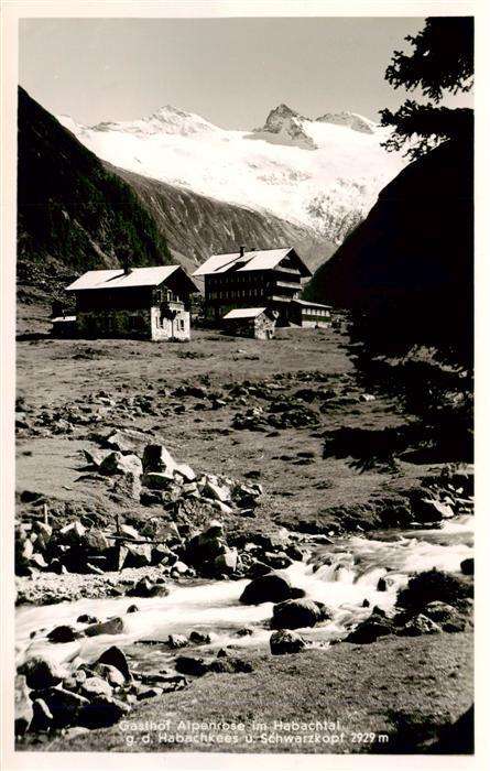 Bramberg Habachtal Wildkogel AT Gasthof Alpenrose im Habachtal gegen Habachkees