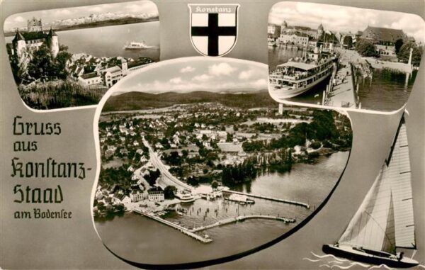 Staad Konstanz Schloss Hafen Faehre Fliegeraufnahme