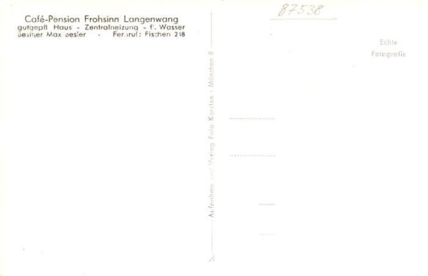 Langenwang Fischen Allgaeu Café Pension Frohsinn Panorama Alpen – Bild 2