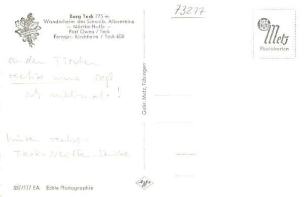 Kirchheim  Teck Burg Teck Wanderheim des Schwaebischen Albvereins Moerike-Halle – Bild 2