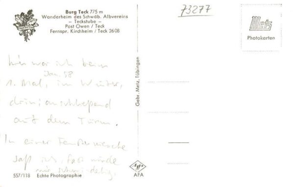 Kirchheim  Teck Burg Teck Wanderheim des Schwaebischen Albvereins Teckstube – Bild 2