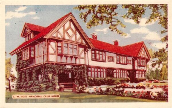 Battle Creek Michigan USA C.W. Post Memorial Club House Kuenstlerkarte