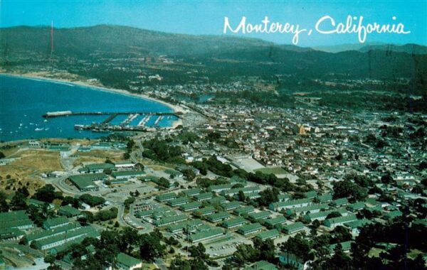 Monterey California USA Aerial of the Presidio and Monterey Bay