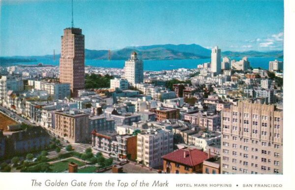 San Francisco California USA The Golden Gate from the Top of Hotel Mark Hopkins