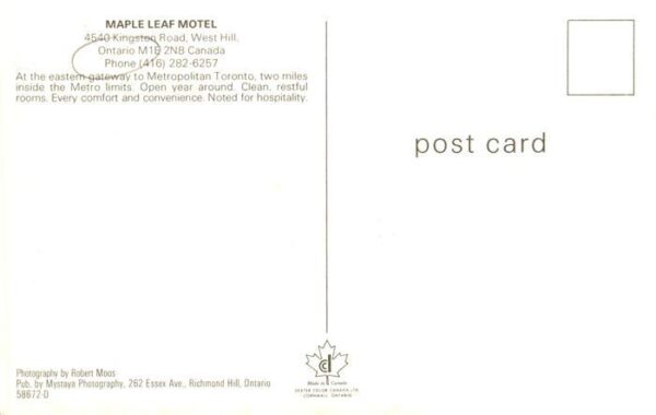 Ontario  Canada Maple Leaf Motel at night – Bild 2