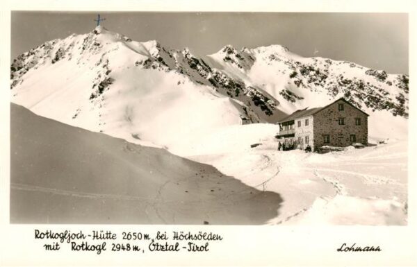 Hochsoelden Tirol AT Rotkogljoch-Huette mit Rotkogl oetztaler Alpen