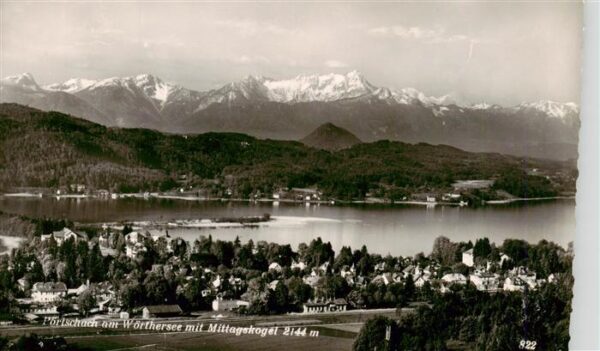 Poertschach Woerthersee Panorama Blick gegen Mittagskogel Karawanken