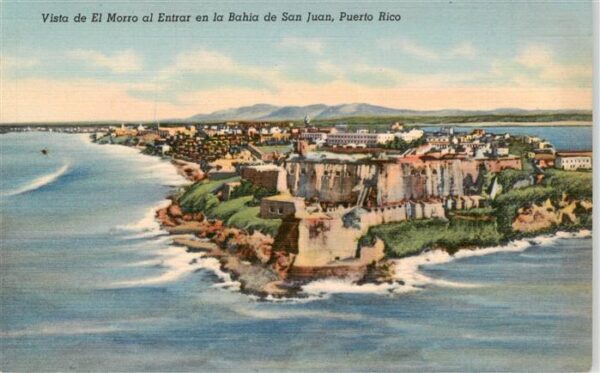 San Juan  Puerto Rico Vista de El Morro al entrar en la Bahia de San Juan Kuenst