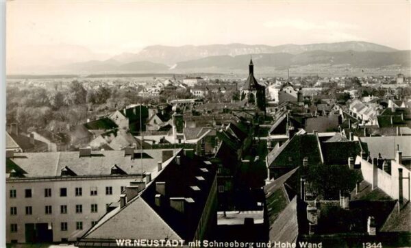 Wiener Neustadt Niederoesterreich AT Stadtpanorama mit Schneeberg und Hohe Wand