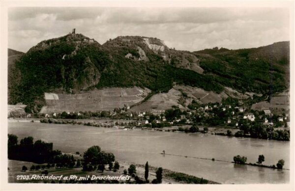 Rhoendorf Rheinpartie mit Drachenfels