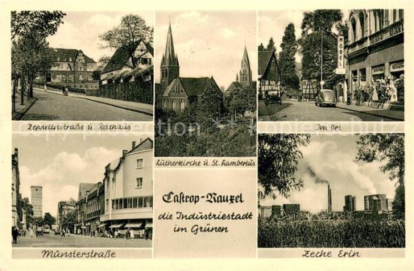 Castrop-Rauxel Zeche-Erin Muensterstrasse Zeppelinstrasse m. Rathaus