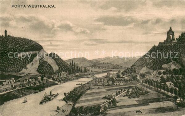 Porta Westfalica Teilansichten m. Fluss