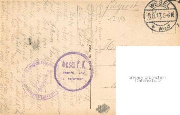 Wesel Rhein Heldentod d. elf Schillschen Offiziere Feldpost – Bild 2