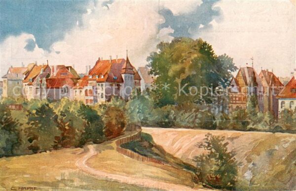 Essen  Ruhr Kuenstlerkarte C. Hapke Villenkolonie Bernewaeldchen Suedviertel