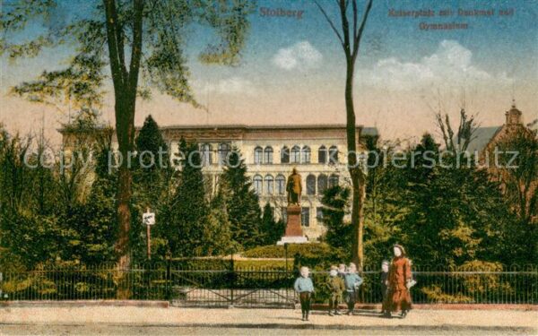 Stolberg Rheinland Kaiserplatz m. Denkmal u. Gymnasium