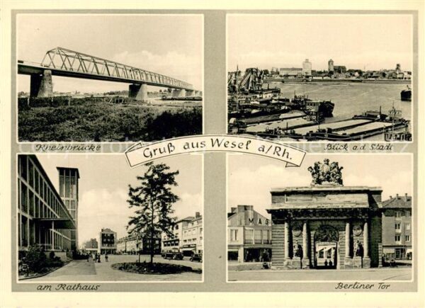 Wesel Rhein Rheinbruecke Berliner-Tor Rathaus