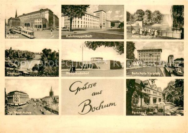 Bochum Hauptbahnhof Rathaus-Strassenbahn Stadtpark PArkhaus