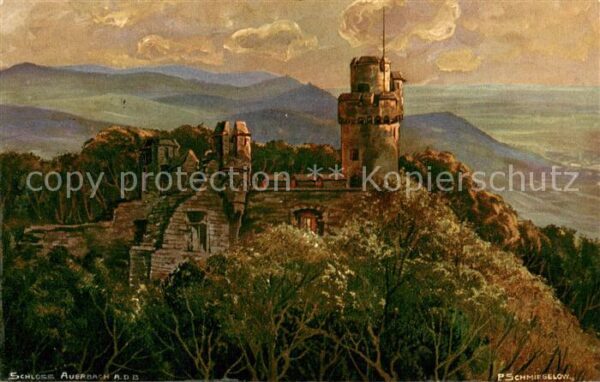 Auerbach Bergstrasse Schloss Auerbach Kuenstlerkarte P. Schmiegelow