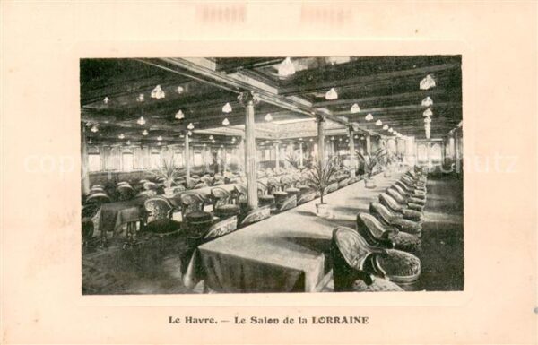 Dampfer Oceanliner Le Havre Le Salon de la LORRAINE