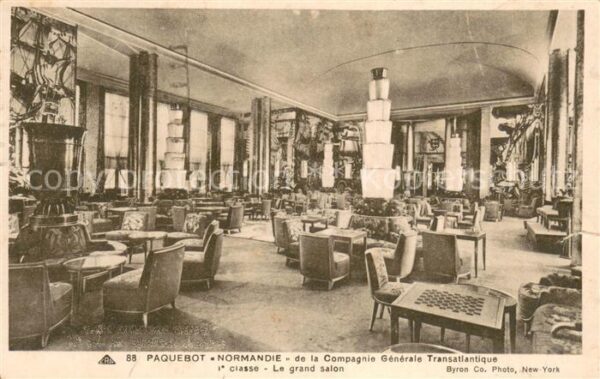 Dampfer Oceanliner NORMANDIE Le grand salon