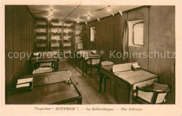 Dampfer Oceanliner SUFFREN La Bibliotheque