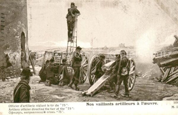 Militaria Schweiz M.D.NR.2076 Nos vaillants artilleurs a l´aeuvre