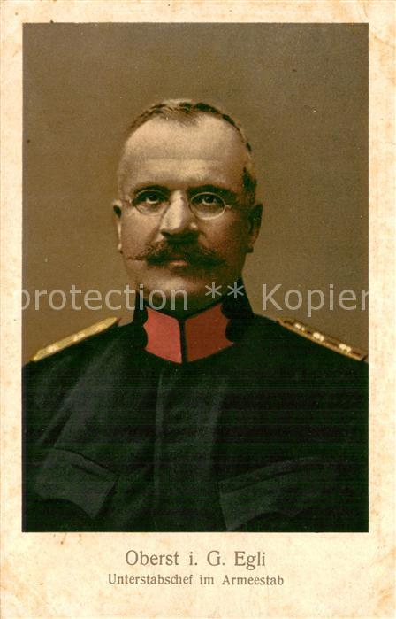 Militaria Offiziere Oberst i.G.Egli Unterstabschef im Armeestab