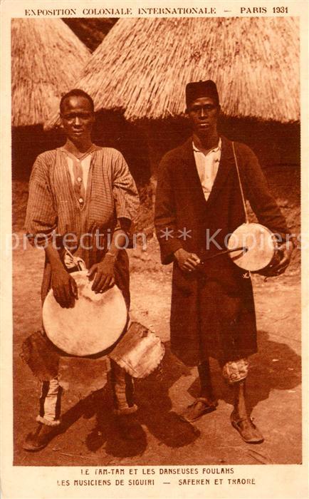 Exposition Coloniale Paris 1931 Le Musiciens de siguiri