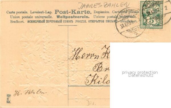 Jahreszahl 1908 Glueckwunsch zum Neun Jahr – Bild 2