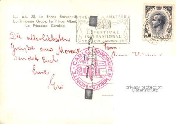 Adel Le Prince Rainier III La Princesse Grace  Le Prince Albert La Princesse Car – Bild 2