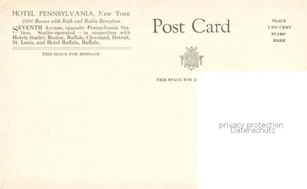 New York City Hotel Pennsylvania Seventh Avenue – Bild 2