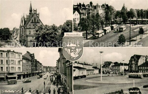 Neumuenster  Schleswig-Holstein Grossflecken Rathaus Kuhberg Bahnhof