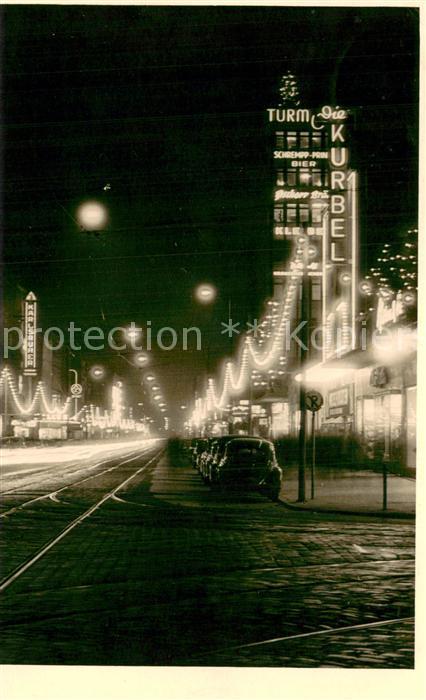 Karlsruhe Baden Kaiserstrasse bei Nacht