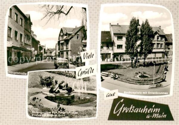 Grossauheim Rochusplatz m. Entenbrunnen Hauptstrasse