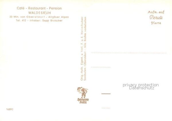 Oberstdorf Restaurant-Cafe-PEnsion Waldesruh AUssenansicht – Bild 2