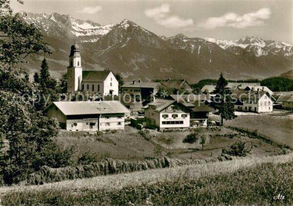 Ofterschwang Gesamtansicht m. Nebelhorn Rubihorn Haefats Krottenspitzen