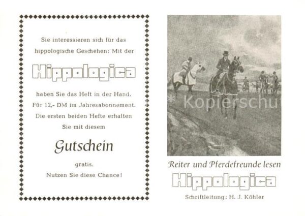Verden Aller Gutschein-Karte Jahresabonnement Hippologica Reiten Pferde