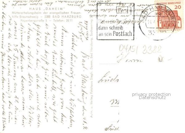 Bad Harzburg Haus Daheim Aussenansicht Muettererholungsheim – Bild 2