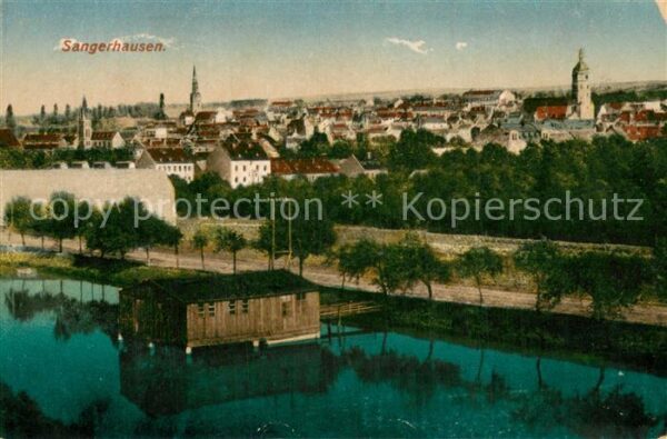 Sangerhausen Suedharz Panorama am Wasser