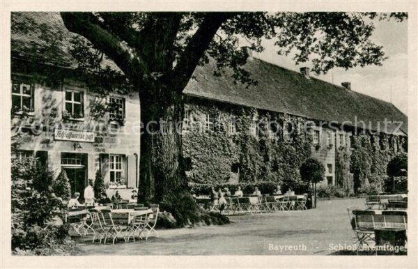 Bayreuth Schloss-Cafe Eremitage GArten-Ansicht