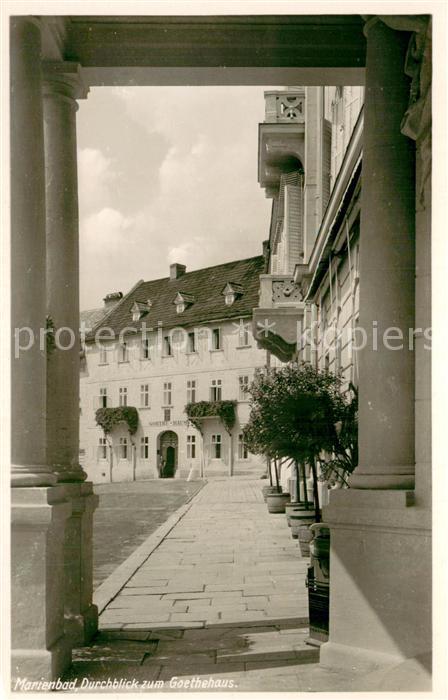 Marienbad Tschechien Boehmen Durchblick z. Goethehaus