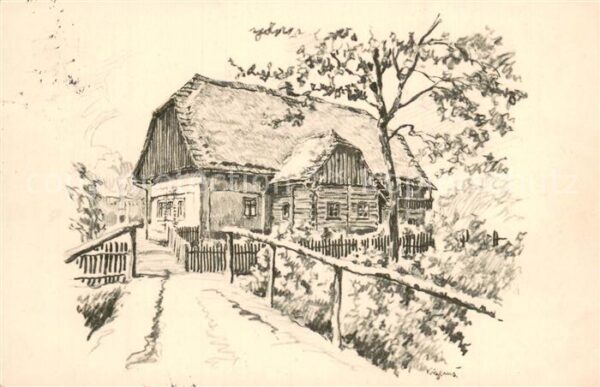 Hronov Hronow CZ Dvur Zeichnung-Haus Aussenansicht