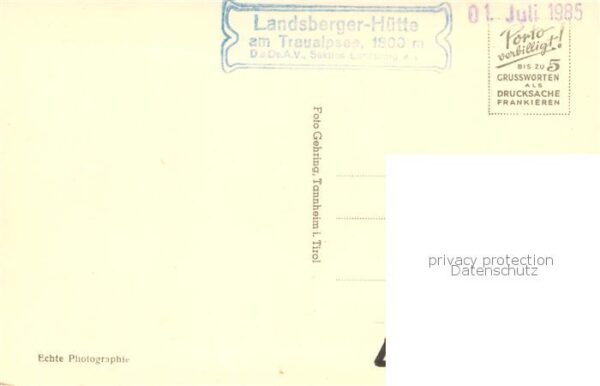 Landsbergerhuette 1800m Tirol AT Aussenansicht m. Steinkar- u. Rote Spitze – Bild 2