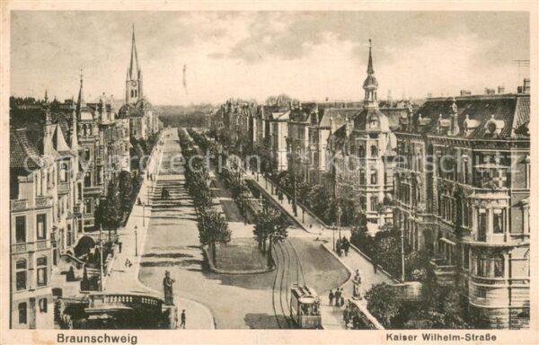 Braunschweig Kaiser Wilhelm-Strasse m. Strassenbahn