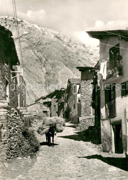 Canillo Andorra Alte Gasse m. Esel