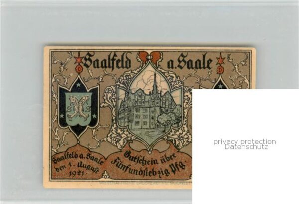 Saalfeld Saale 75 Pfennig Gutschein Marktplatz Kirche – Bild 2